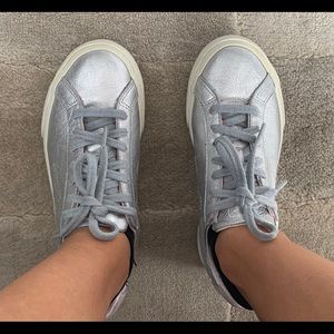 VEJA Esplar Leather Silver Sneakers
